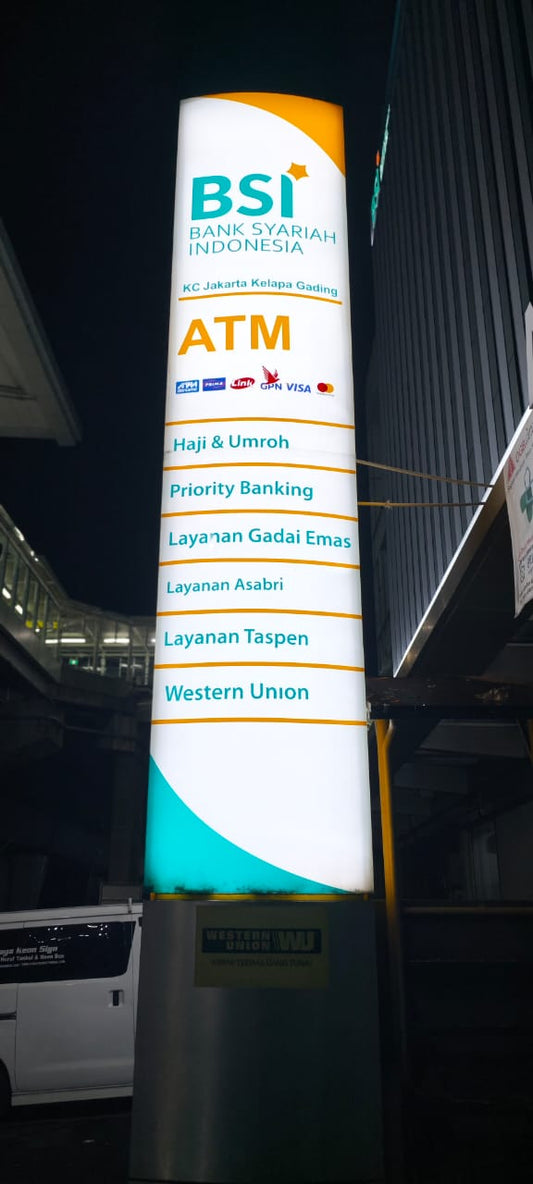 Pylon Sign Bank Terbaik untuk Kantor Cabang & ATM Center