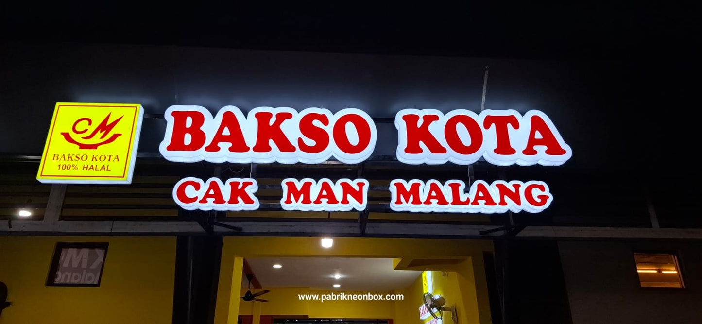 Huruf Timbul LED 3D Akrilik Tangerang – Neon Box Premium untuk Toko & Usaha