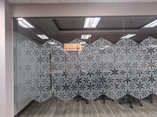 Sticker Sandblas Kaca Custom – Jasa Pembuatan & Pemasangan Profesional Jabodetabek