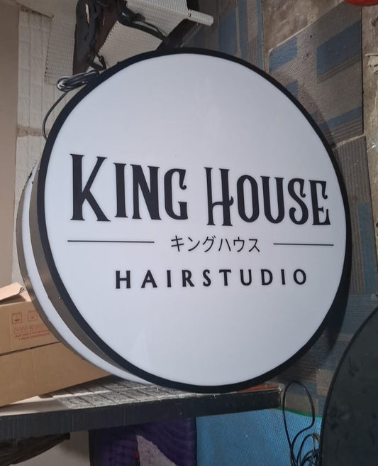 Neon Box 2 Sisi Diameter 90 cm | Solusi Signage Usaha Modern