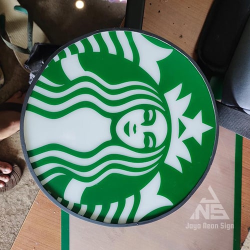 Neon Box Interior Starbucks Diameter 60 cm 2 Sisi | Tangerang